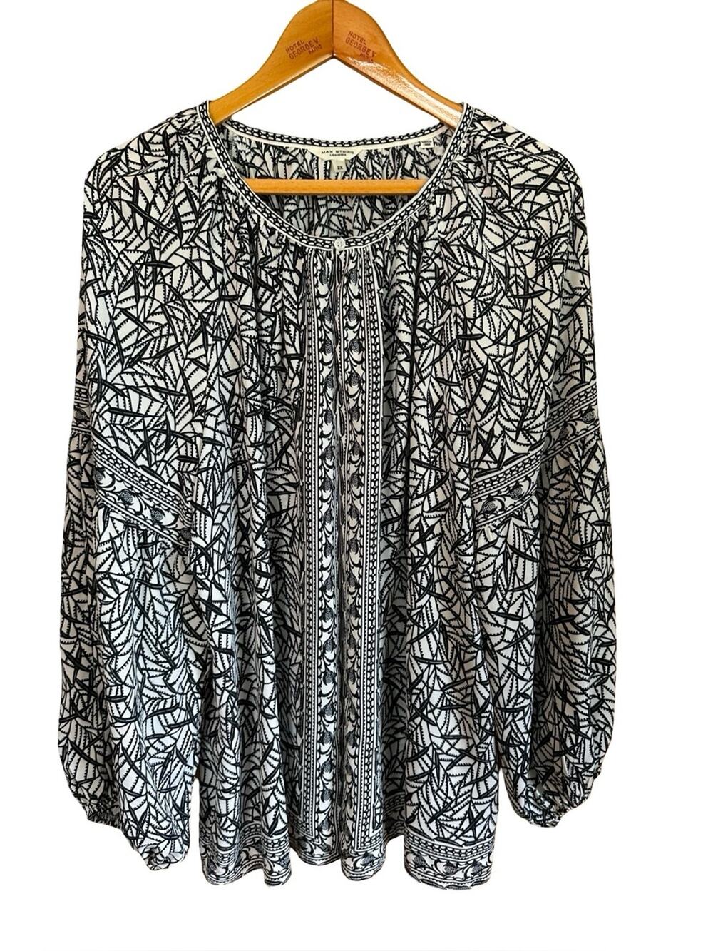 Max Studio Abstract Print long Sleeve Blouse 2X